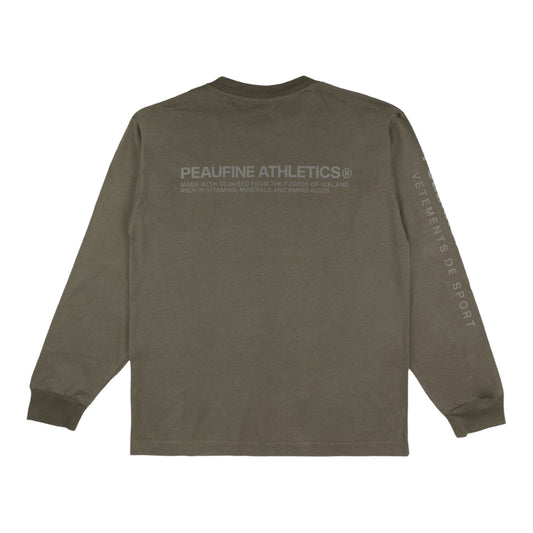Peaufine Athletics - Longsleeve Seaweed T-shirt - kaki - Teeshirt Running Hommes