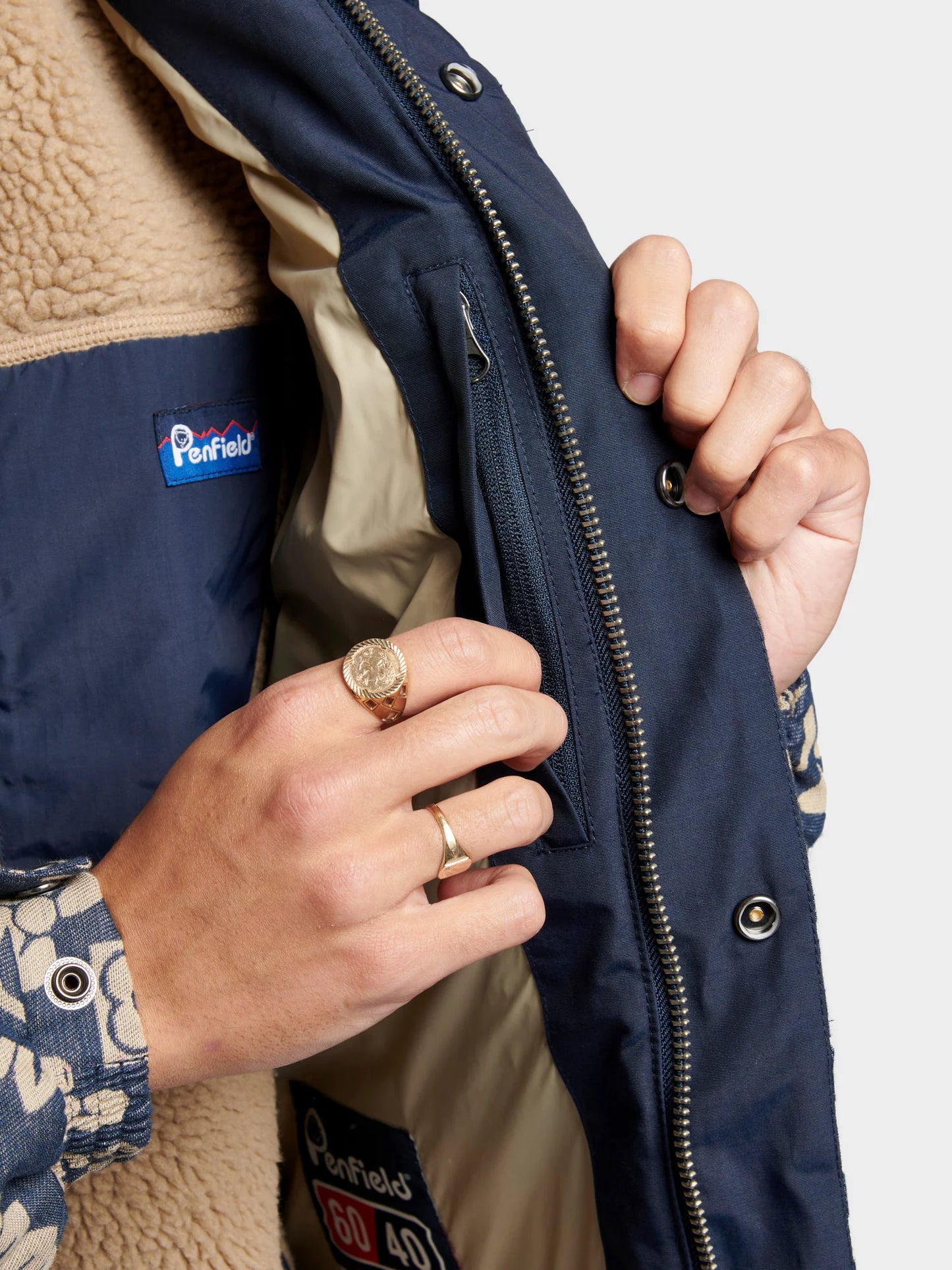 Penfield - Mens Jacquard Bowerbridge Jacket- navy blue - veste hommes