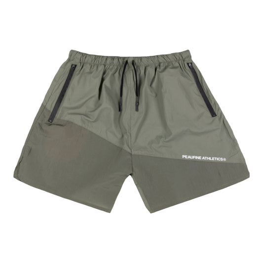 Peaufine Athletics - Patchwork Training Short V.2 - kaki - Short Running hommes