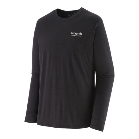 Patagonia - M’s L/S Capilene® Cool Merino Shirt - Heritage Header / Black- teeshirt running hommes