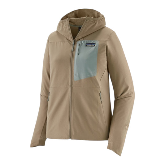 Patagonia - W’s R1® CrossStrata Hoody - seabird grey - Haut technique running femmes