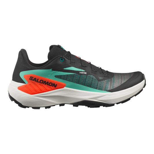 Salomon - Genesis - Black / Electric Green / Cherry Tomato - Chaussures trail running hommes